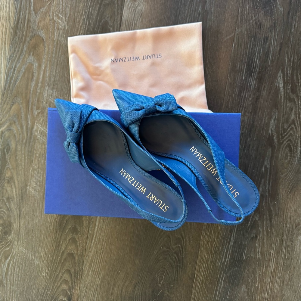 Blue Stewart Weitzman Slingback Heels - Picture 2 of 8